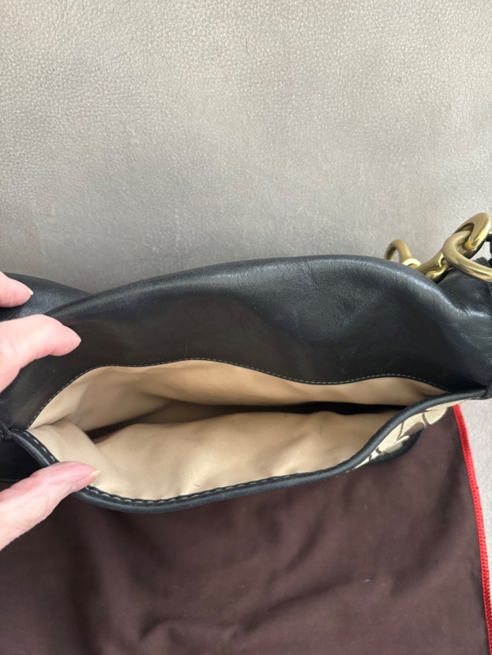 COACH BLEEKER SIGNATURE CANVAS LEATHER FLAP SHOULDER BAG - Picture 6 of 16